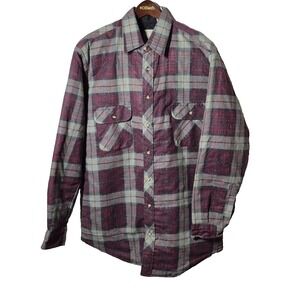 Outdoor‎ Exchange Shirt Mens Tall Medium Plaid Flannel Quilted Lined Shackett